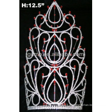 Rote und klare Stein Tiara Strass Krone